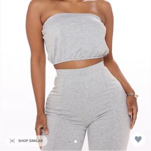 Keeping It In Line Jogger Set - Heather Grey